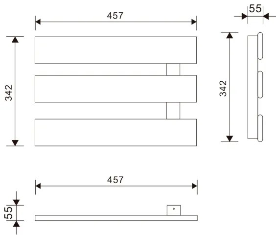Radiator electric portpropsop Aqualine ELVIS 50W/230V 34,2 cm alb stâng