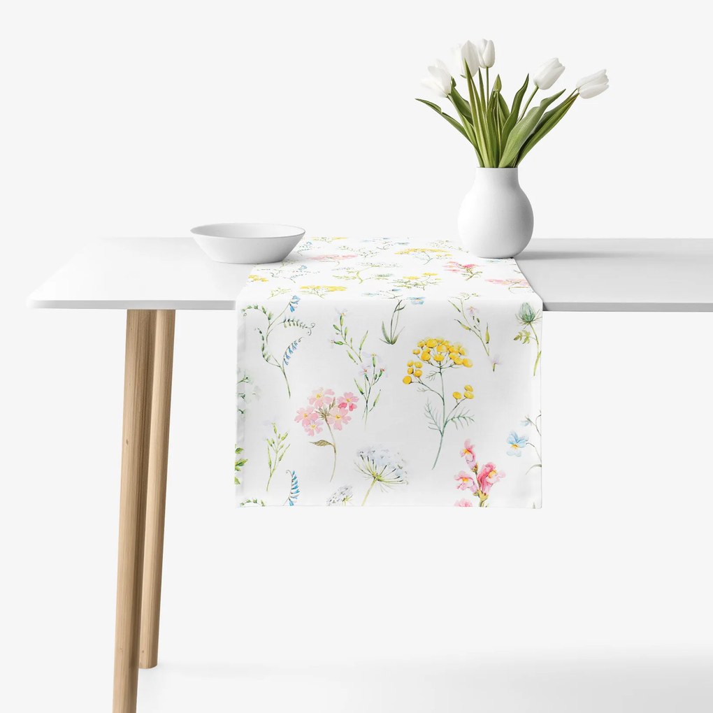 Goldea napron de masă 100% bumbac deluxe - primăvară înflorită 20x120 cm