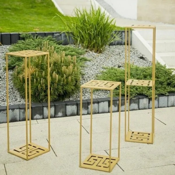 Suport pentru flori 60x24 cm, culoare aurie