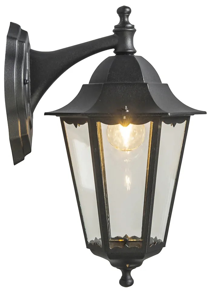 Lanterna de perete de exterior clasica neagra IP44 - New Orleans jos
