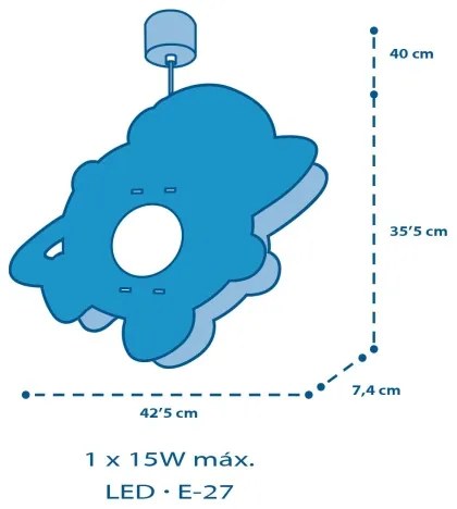 Lustră pentru copii Dalber 41347 ASTRONAUT 1xE27/15W/230V