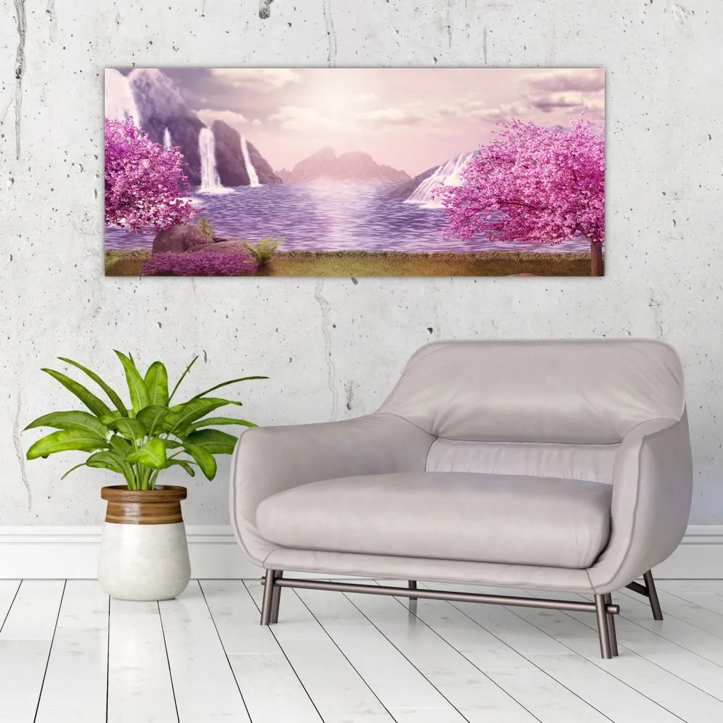 Tablou cu lac (120x50 cm)