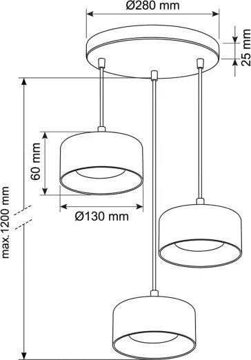 Brilagi - Lustru suspendat pe cablu AURA LUX, 3x GX53/30W/230V, negru/auriu