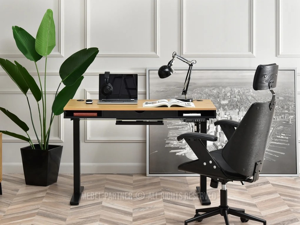 Masă PC Osto 120 (stejar negru + alb). 1109816