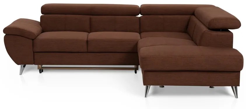Coltar dreapta extensibil, Tokyo, 207x260x93 cm, lada de depozitare, Maro