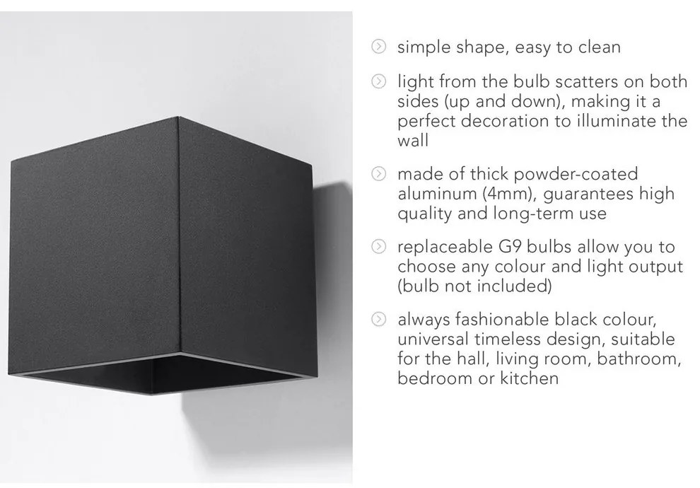 Aplică Sollux Geo, negru