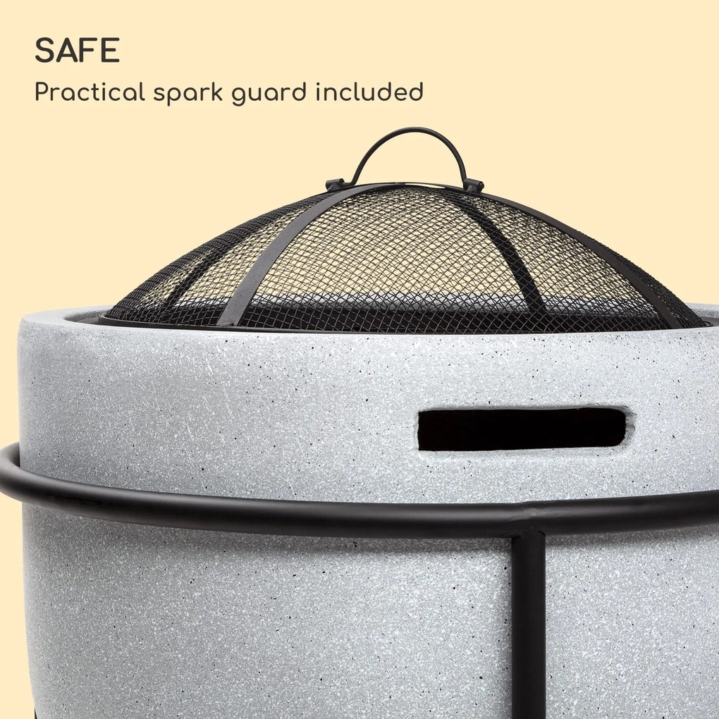 Blumfeldt Grail, vatră cu grătar, MGO și carcasă din oțel, inclusiv protecție împotriva scânteilor