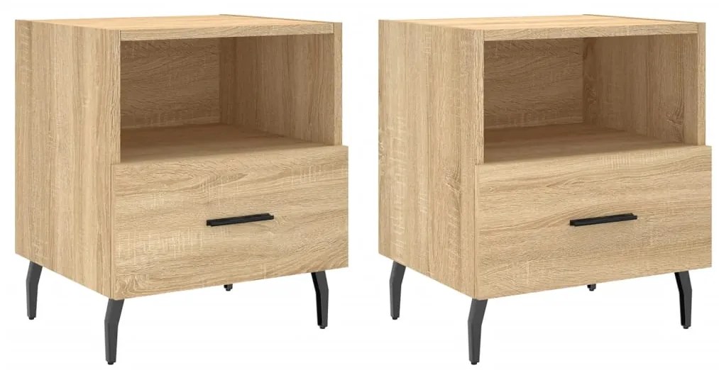 827475 vidaXL Noptiere, 2 buc., stejar sonoma, 40x35x47,5 cm, lemn compozit