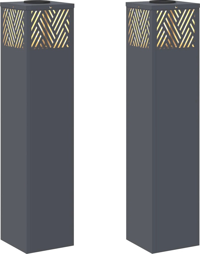 vidaXL Lumină LED Solară pentru Alei 2 pcs Antracit