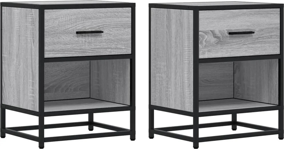 vidaXL Noptiere, 2 buc., gri sonoma, 40x31x50 cm, lemn compozit
