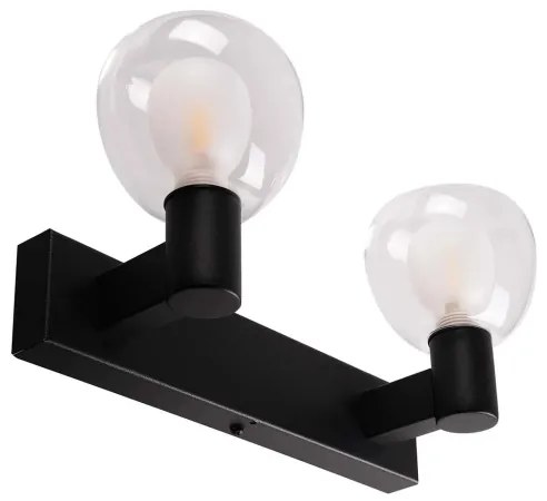 Aplica de perete pentru baie POLA 2xG9/5W/230V IP44 negru/sticlă transparentă