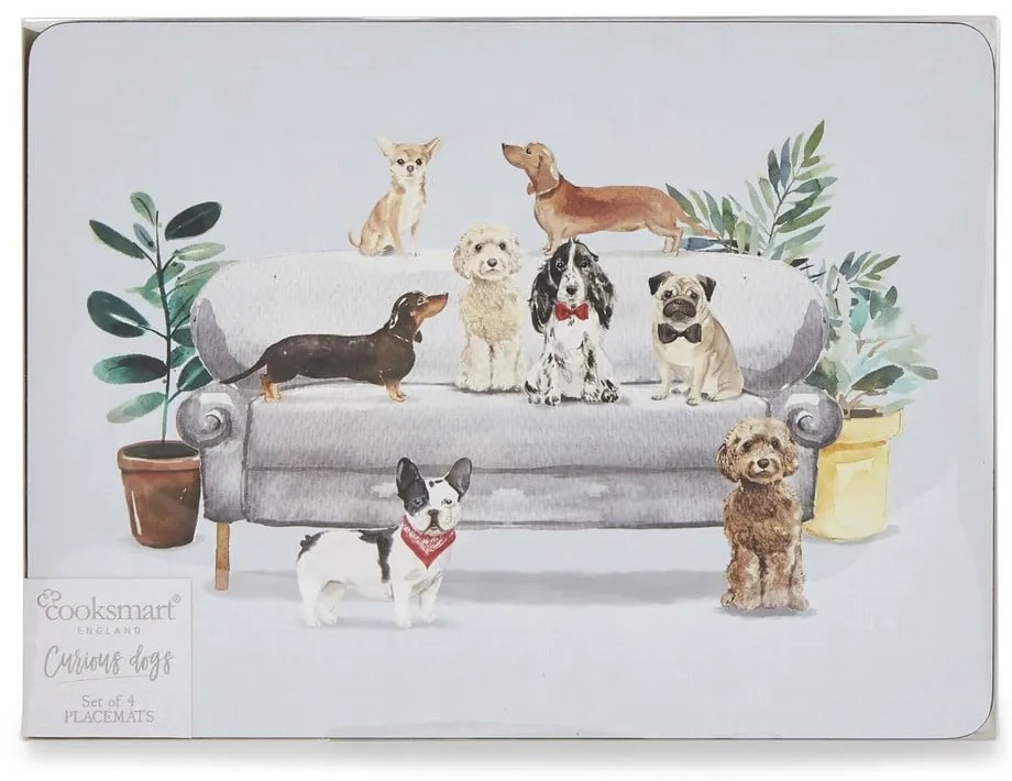Set cu suporturi farfurii și coasters 8 buc. Curious Dogs – Cooksmart ®