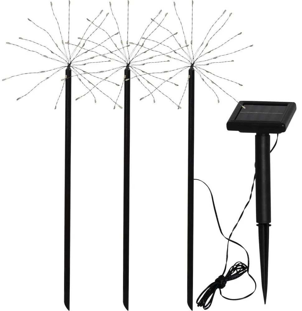 Set 3 lampadare solare pentru exterior Star Trading Firework, înălțime 40 cm