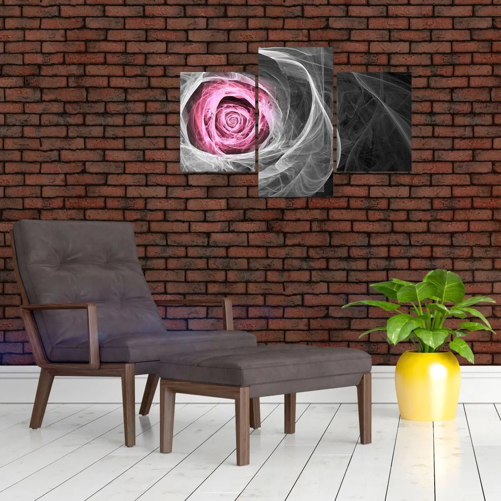 Tablou - Trandafir abstract, fucsia (90x60 cm)