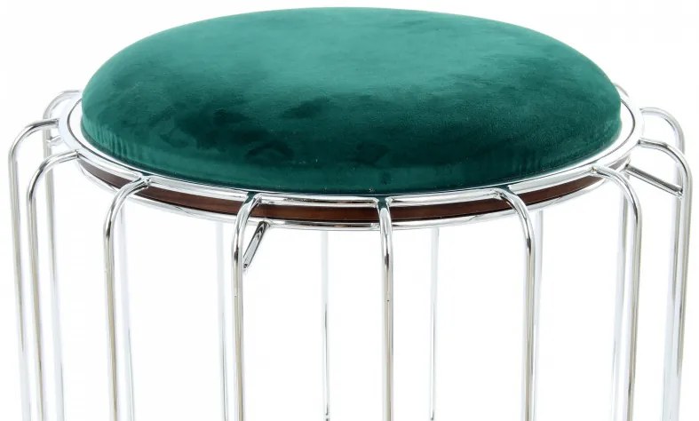Taburet tapitat/masuta de cafea rotund/a Comfortable 50x50x45 cm verde