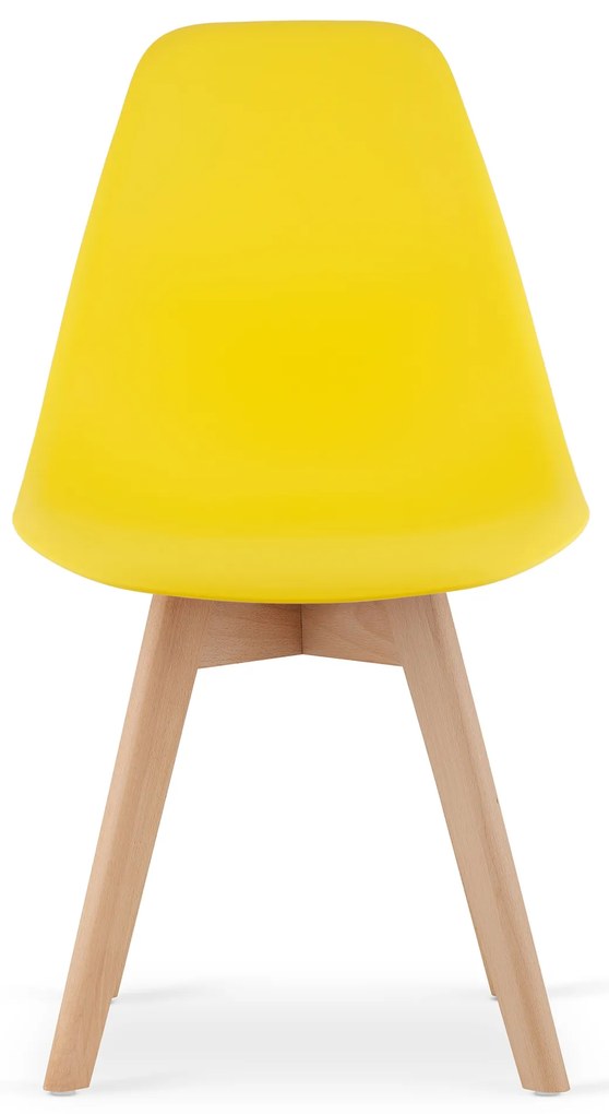 Scaun galben KITO cu picioare de fag