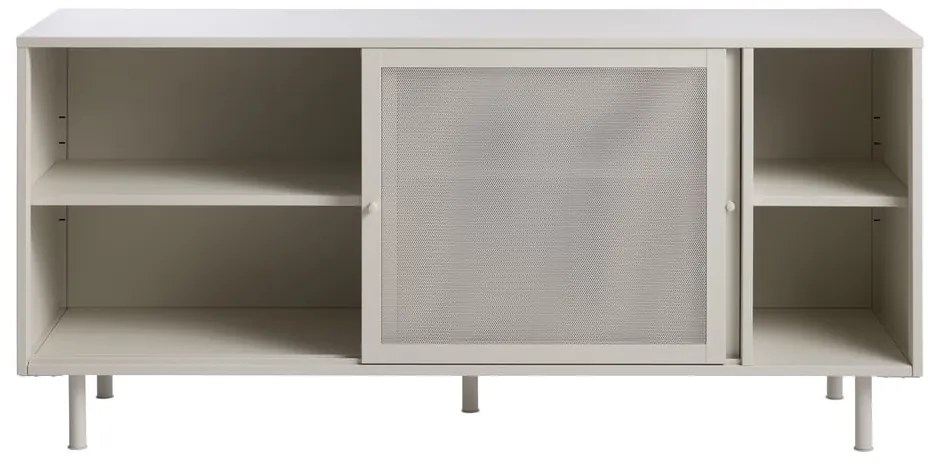 Comodă gri din metal cu ușă glisantă 160x75x47 cm Veep – Unique Furniture