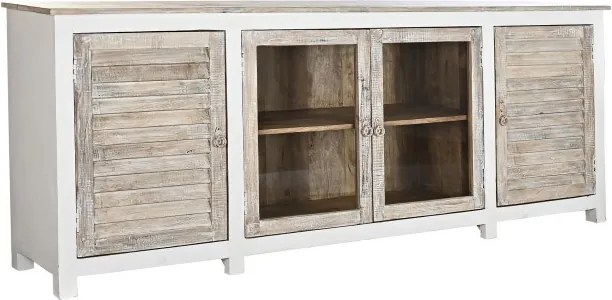 Bufet alb rustic , din lemn de mango