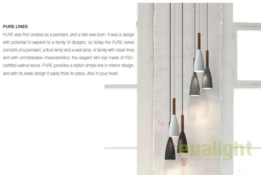 Aplica de perete design nordic Pure alba 78271001 DFTP