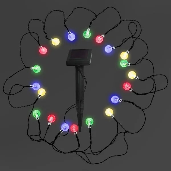 LED RGB lampă solară 20xLED/1,2V 300 mAh IP44