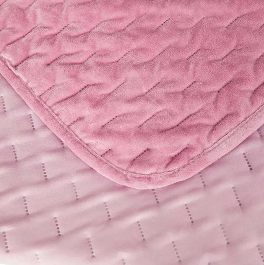 Cuvertura de pat din catifea ASTRALIA, roz Dimensiune: 200 x 220 cm