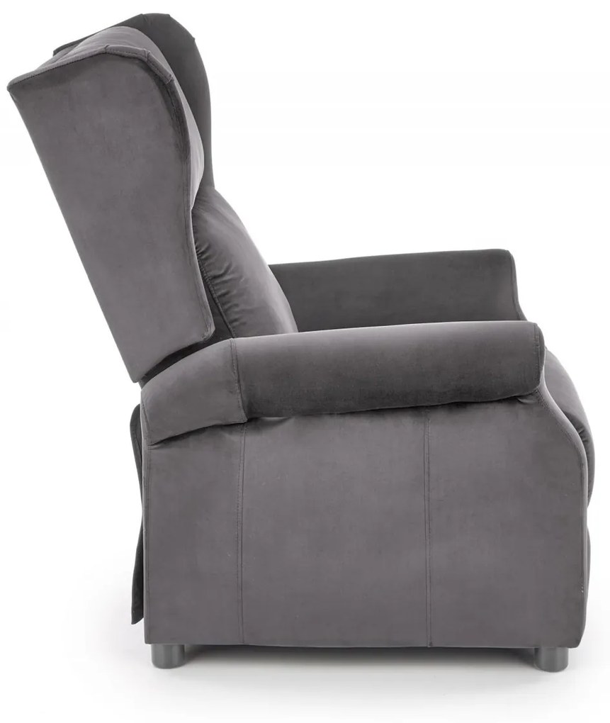 Fotoliu recliner Agustin 2 velvet gri H107 cm
