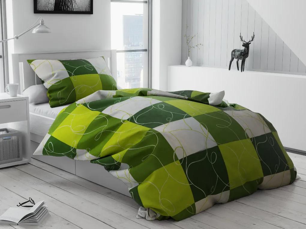 Písecké lůžkoviny Lenjerie de pat creponată Sah verde Dimensiune lenjerie de pat: 70x90 cm, 140x200 cm