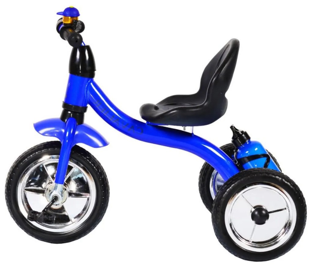 Tricicleta cu pedale NOVOKIDS™ Chavalier ,Cu sonerie si sticla de apa, max 20 kg, Roti din spuma cauciucata EVA, Cadru metalic, Dimensiuni 75X54X46