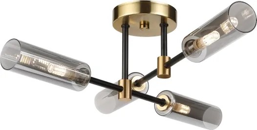 Lustra aplicată TESSA 4xG9/8W/230V alamă/negru fumuriu