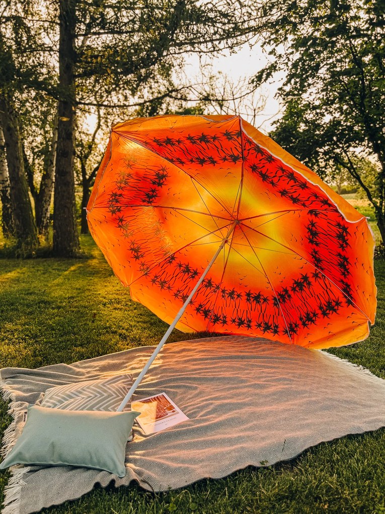 Umbrela de soare portocaliu-rosu, GLEAM 180 cm