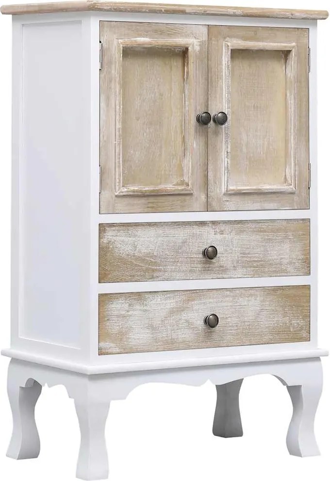 vidaXL Dulap cu sertare, alb, 50 x 30 x 80 cm, lemn