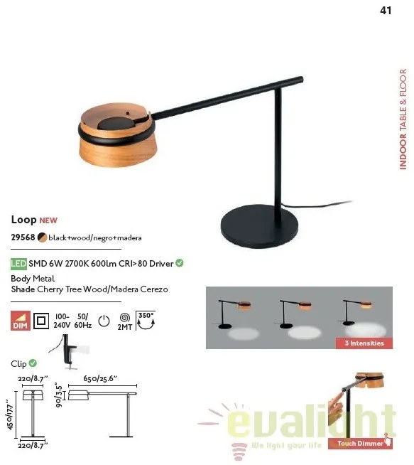 Veioza LED / Lampa de masa dimabila design deosebit LOOP 29568