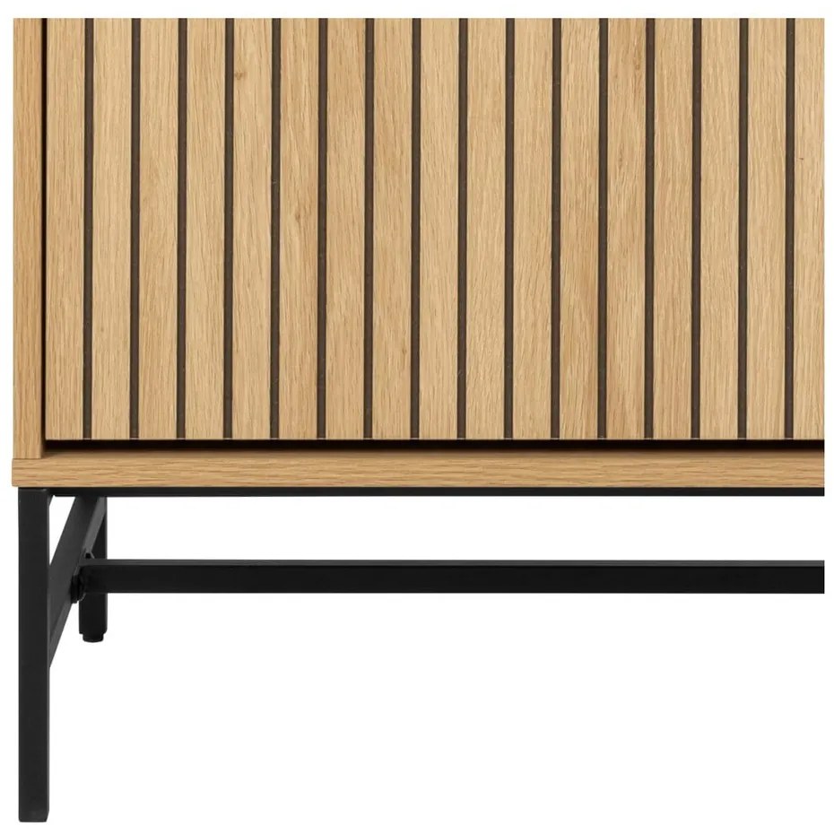 Pantofar în culoare naturală cu deschidere înclinată cu aspect de lemn de stejar 99x140x35 cm Albany – Actona