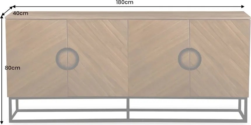 Comoda GRANDEZZA 180cm nuc natural