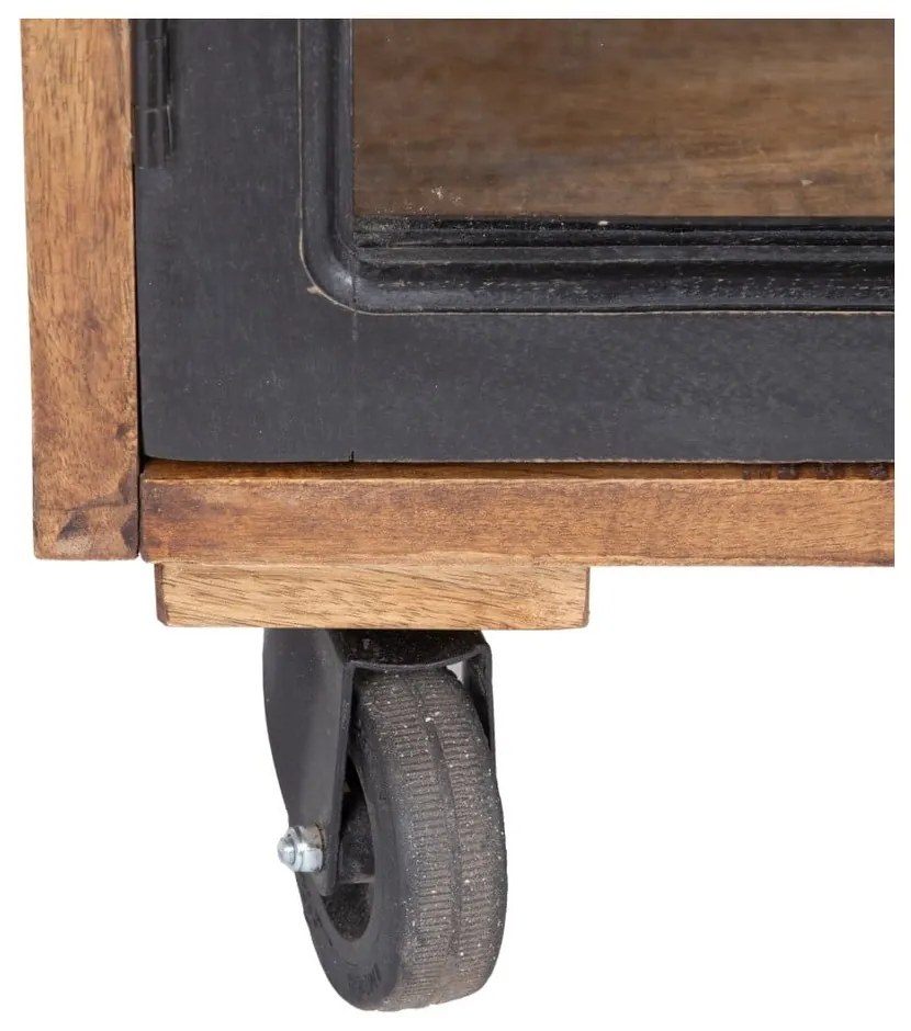 Vitrină în culoare naturală din lemn de mango 160x71 cm – Ixia