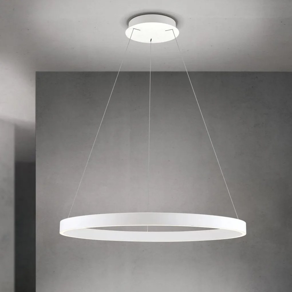 Lustra LED circulara iluminat sus si jos KOLK alb 80cm
