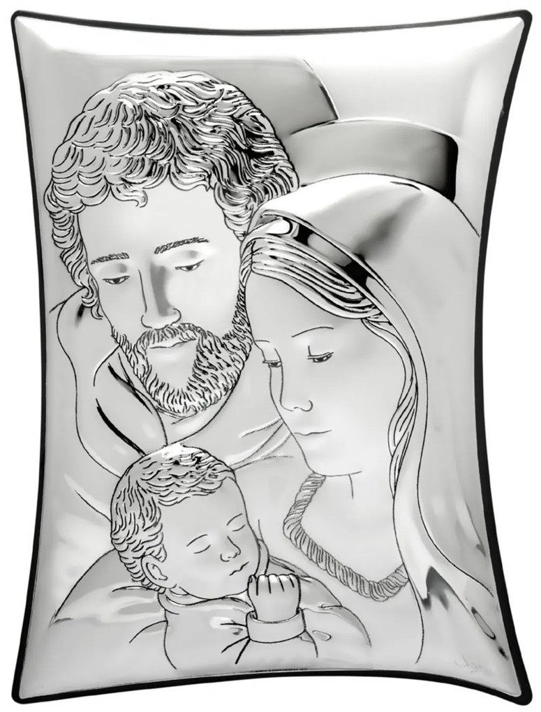 Icoana Sfanta Familie argint 8 x 10 cm