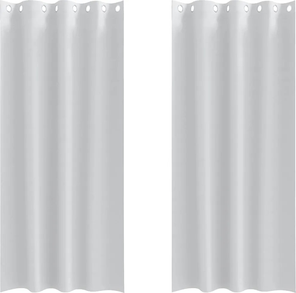 vidaXL Perdele Opaque cu Inel 2 pcs Gri Deschis 245 x 140 cm Poliester