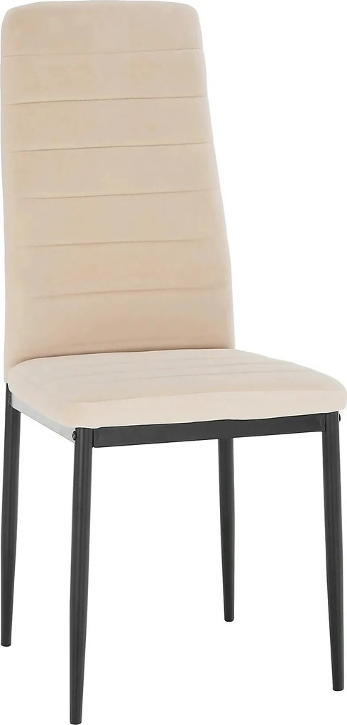 Scaun COLETA NOVA, bej/negru, stofa catifelata/metal, 41x49x96 cm