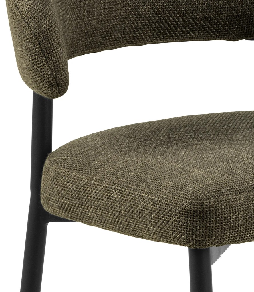 MAZZONI EXPORT IRIS Verde Măsliniu (material Basel 77) - SCAUN MODERN TAPIȚAT CU ȚESĂTURĂ ÎMPLETITĂ PENTRU SALON/SUFRAGERIE LOFT