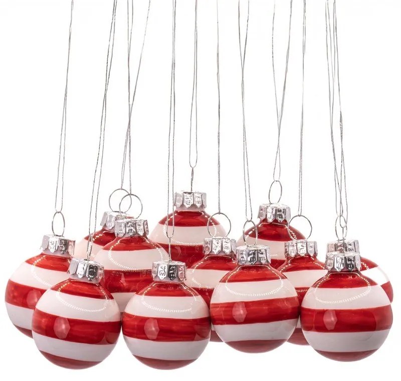 Globuri de Crăciun lucrate manual 12 buc. din sticlă ø 3 cm Mini Bauble – Sass &amp; Belle