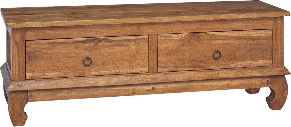 vidaXL Support TV cu sertar natural 110 x 35 x 40 cm Lemn solid de tec