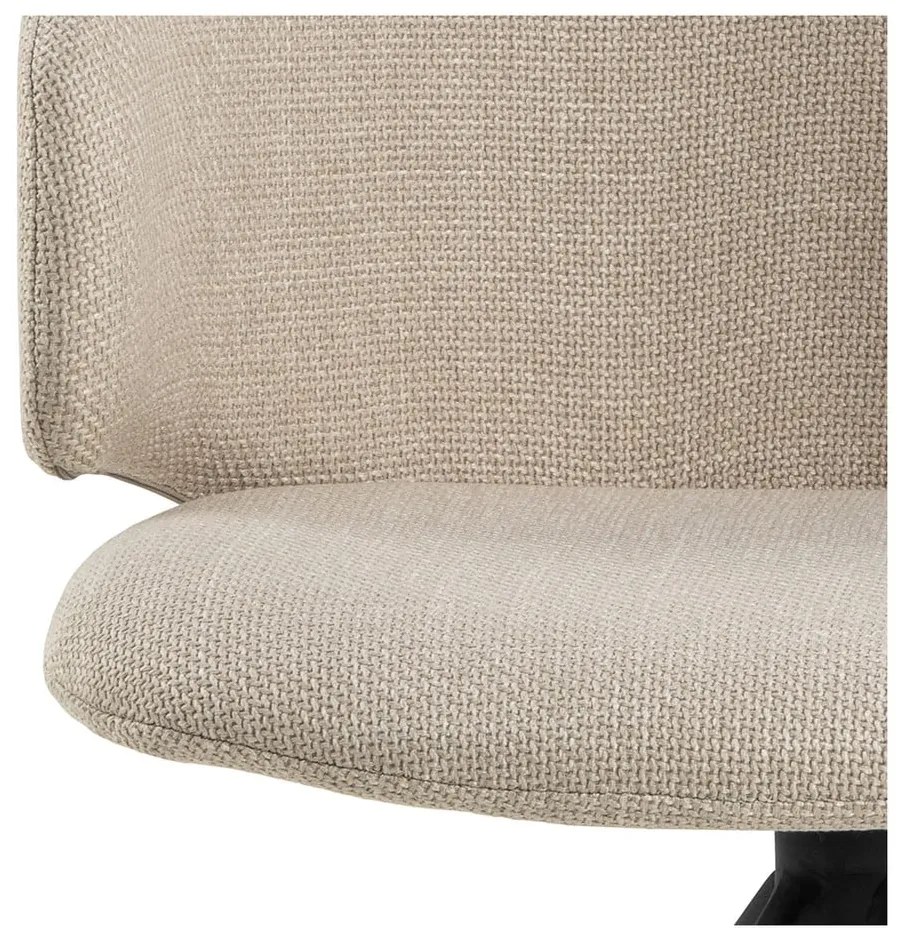 Scaun de sufragerie bej cu cotiere tapițat Ella – Actona