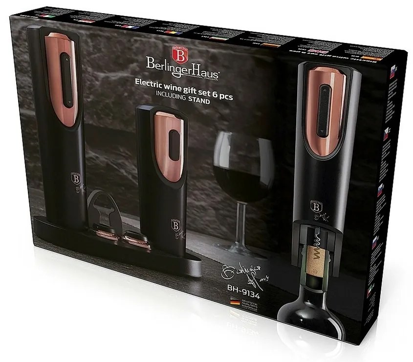 Berlinger Haus Tirbușon și pompă de vid pentru vinBlack Rose Collection