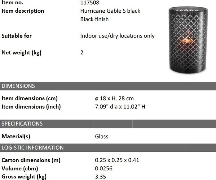 Suport lumanare design LUX Gable S