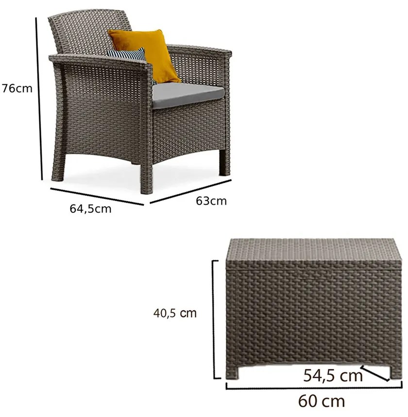 Set mobilier de grădină Venus Balcony Cappuccino