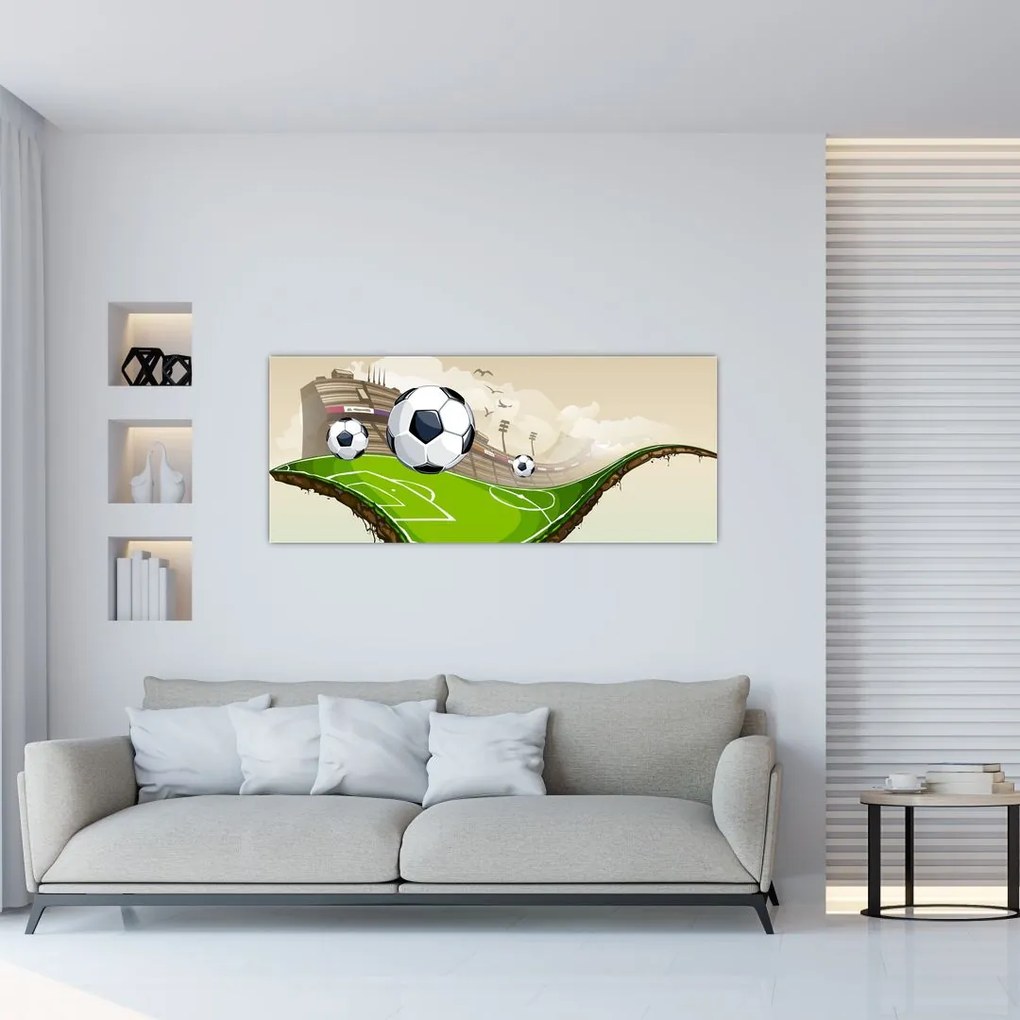 Tablou - Teren de fotbal (120x50 cm)