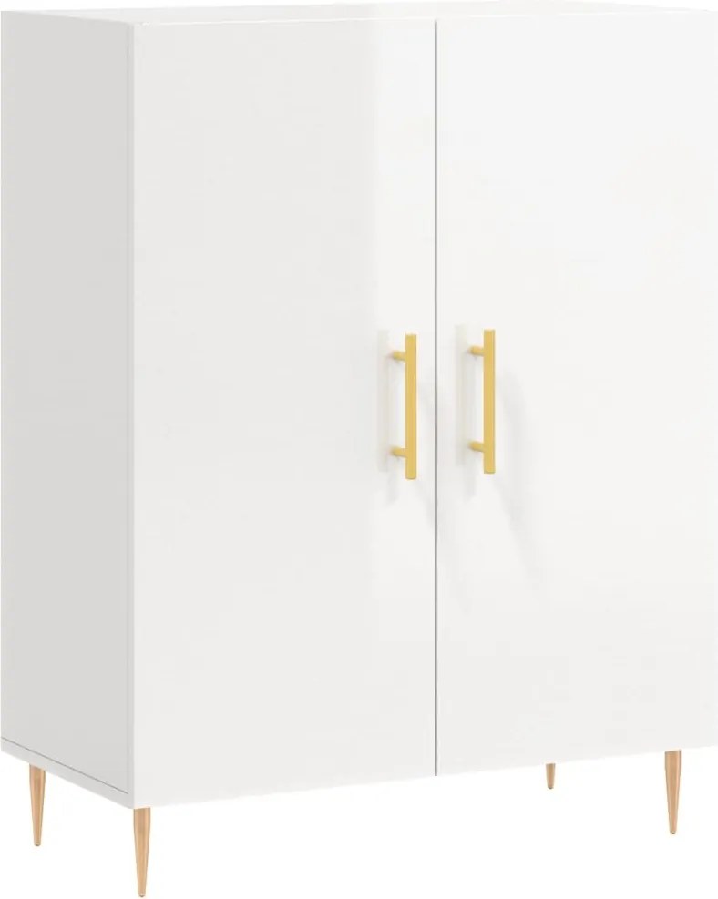 vidaXL Dulap, alb extralucios, 69,5x34x90 cm, lemn compozit