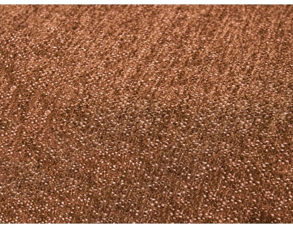 Colțar teracotă extensibil/cu spațiu de depozitare cu tapițerie din chenille (cu colț pe partea stângă/cu șezlong) Everest – Bobochic Paris