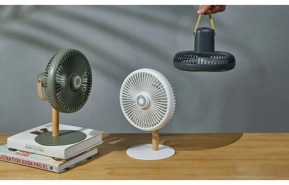 Veioză crem cu ventilator cu telecomandă (înălțime 26 cm) Beyond – Gingko